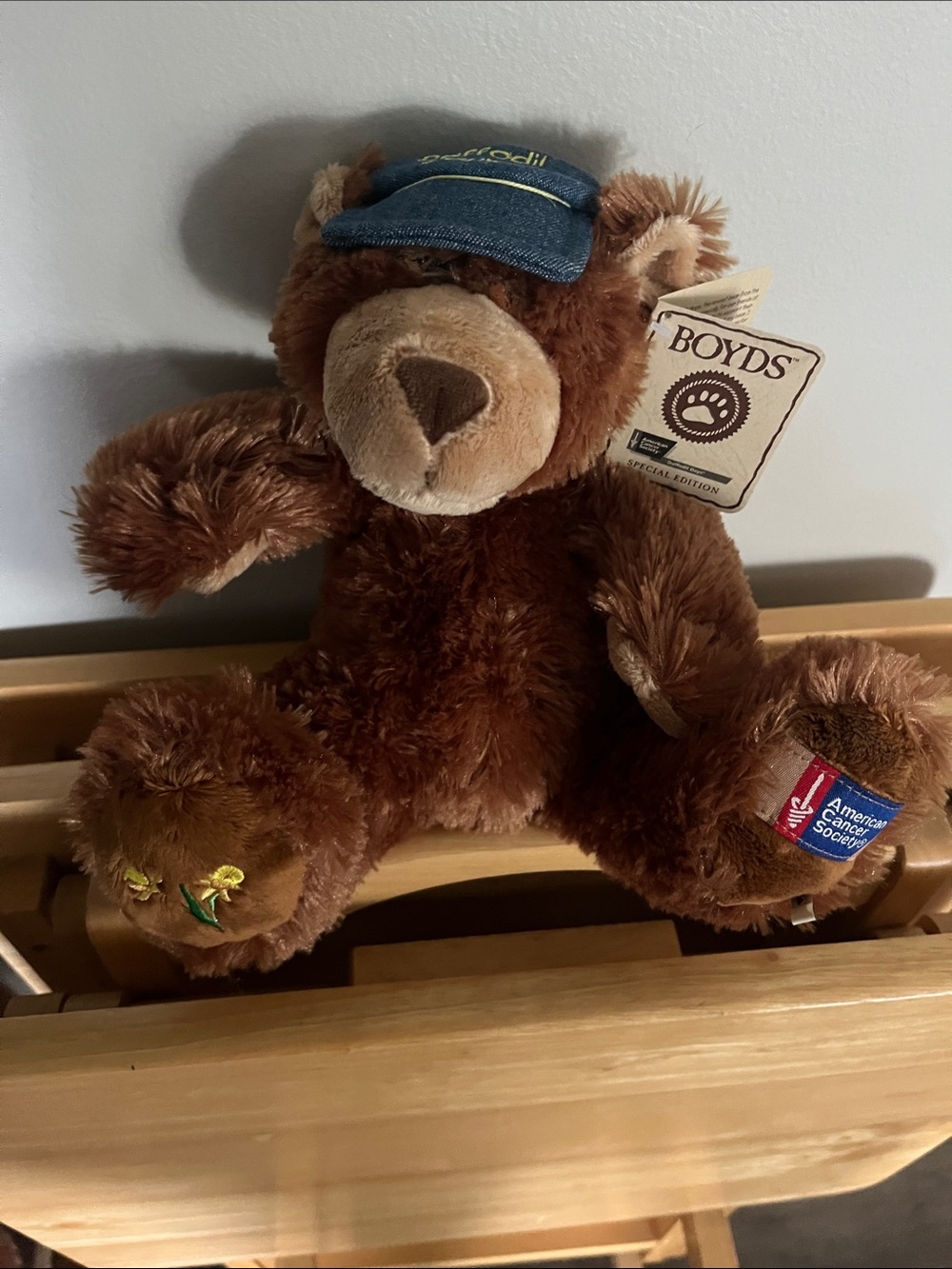 American Cancer Society Boyds Bears  with Blue Cap Daffodil Days Spring 2007